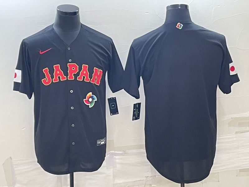 Men 2023 World Cub Japan Blank Black Nike MLB Jersey1->more jerseys->MLB Jersey